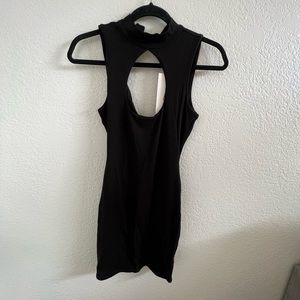 Naked Wardrobe Black mini keyhole dress - medium